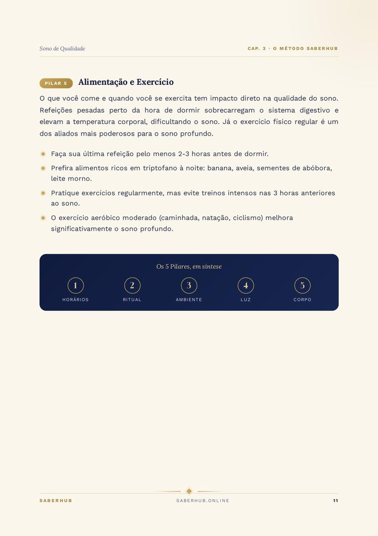 Página com os 5 pilares do método